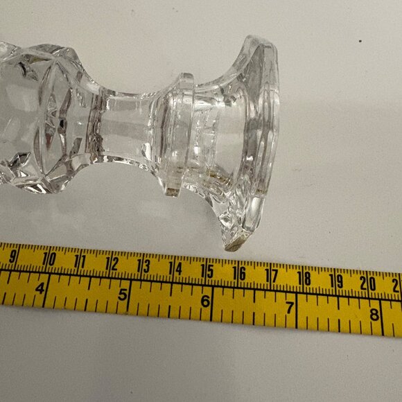 Clear Glass Fostoria Candlestick Holders Set Of 2 Octagonal Vintage 6.25in - Picture 6 of 6